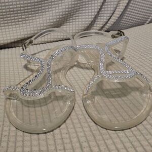 BAMBOO Clear Sandals with Sparkling‎ Accents
